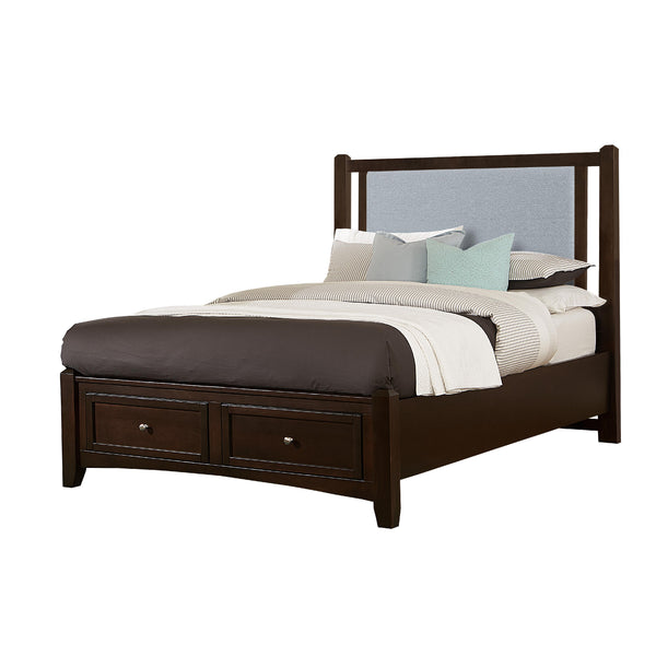  Vaughan-Bassett Bonanza BB27 Queen Blue Upholstered Storage Bed - Merlot IMAGE 1