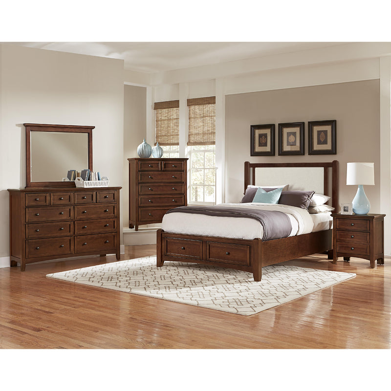  Vaughan-Bassett Bonanza BB28 Queen Linen Upholstered Storage Bed - Cherry IMAGE 4