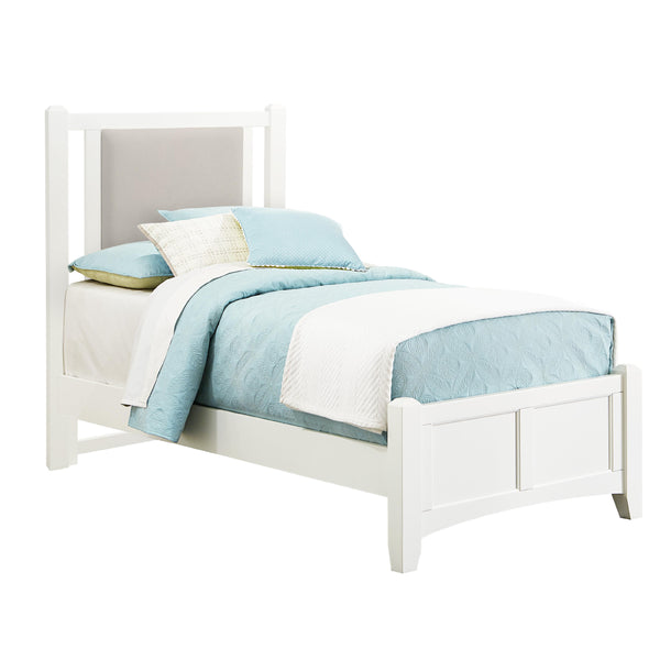  Vaughan-Bassett Bonanza BB29 Twin Linen Upholstered Bed - White IMAGE 1