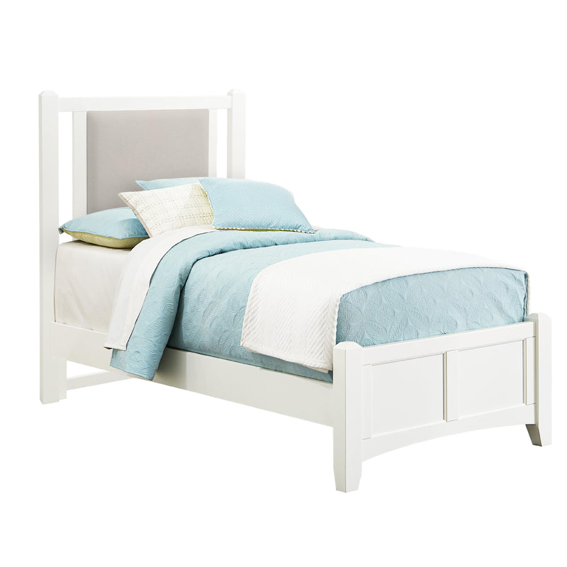  Vaughan-Bassett Bonanza BB29 Twin Linen Upholstered Bed - White IMAGE 1