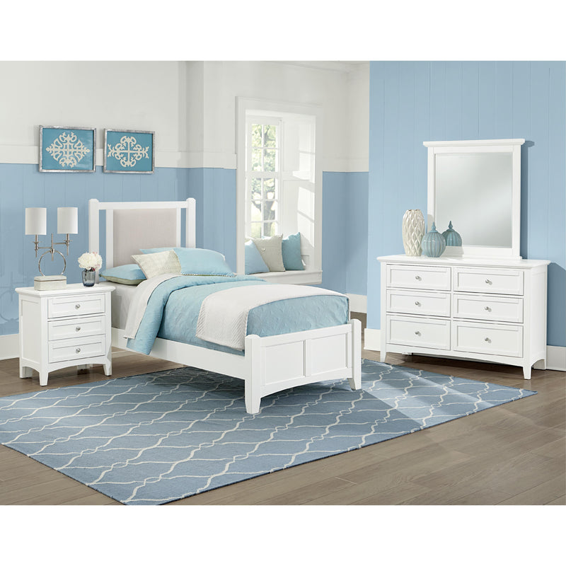  Vaughan-Bassett Bonanza BB29 Twin Linen Upholstered Bed - White IMAGE 2