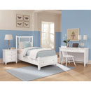  Vaughan-Bassett Bonanza BB29 Twin Blue Upholstered Storage Bed - White IMAGE 3