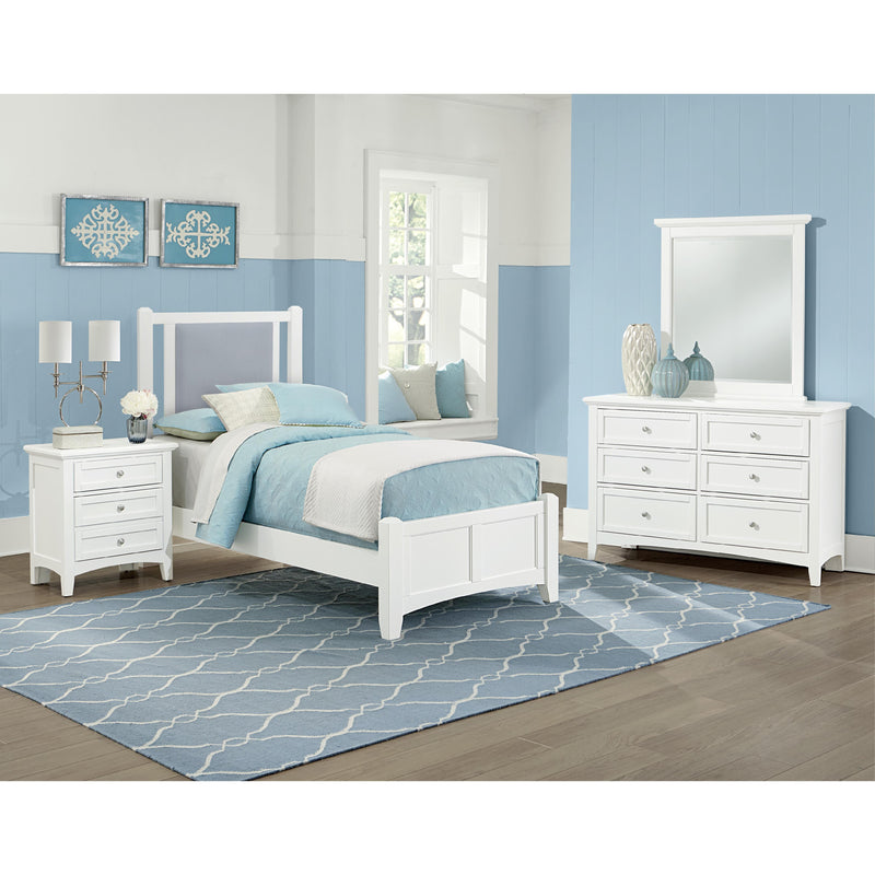  Vaughan-Bassett Bonanza BB29 Twin Blue Upholstered Bed - White IMAGE 2