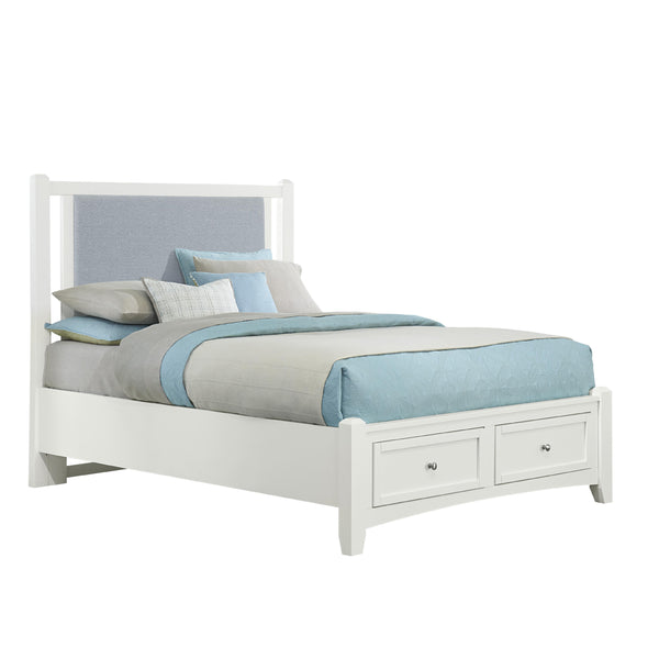  Vaughan-Bassett Bonanza BB29 Queen Blue Upholstered Storage Bed - White IMAGE 1