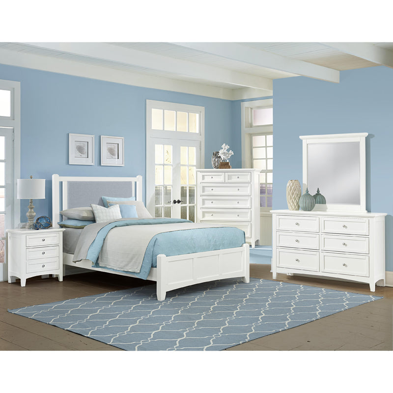  Vaughan-Bassett Bonanza BB29 Queen Blue Upholstered Bed - White IMAGE 2