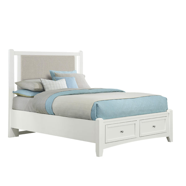  Vaughan-Bassett Bonanza BB29 Queen Grey Upholstered Storage Bed - White IMAGE 1