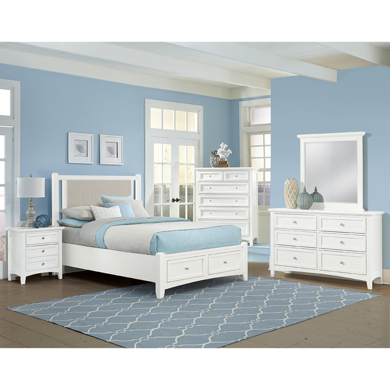  Vaughan-Bassett Bonanza BB29 Queen Grey Upholstered Storage Bed - White IMAGE 4