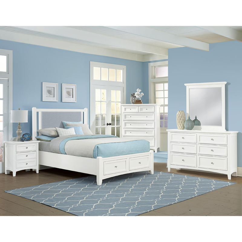  Vaughan-Bassett Bonanza BB29 King Blue Upholstered Storage Bed - White IMAGE 2