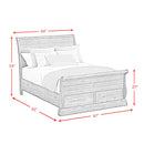  Elements International Park Ridge B-13130-8-QSLB Queen Sleigh Storage Bed IMAGE 9