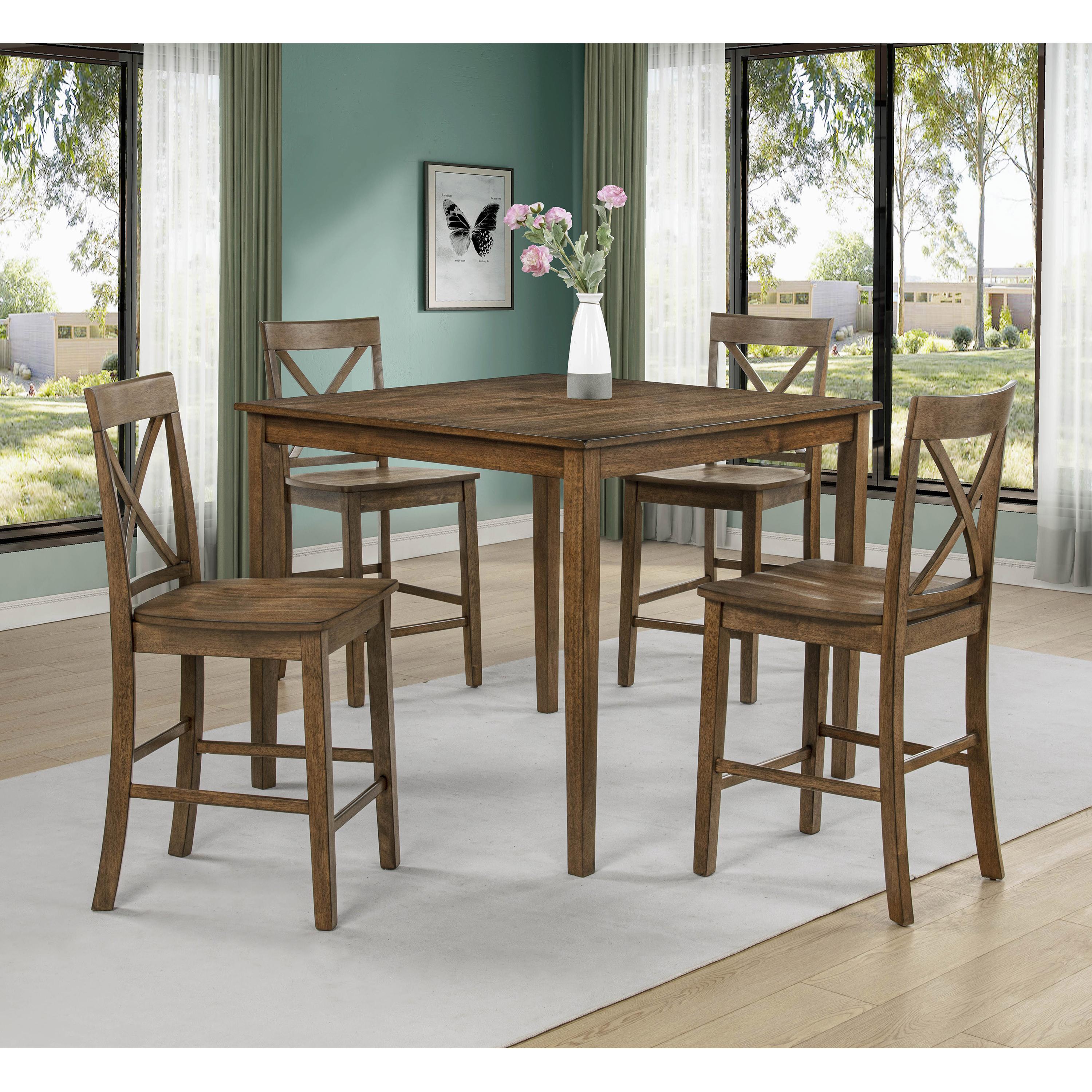 Crown Mark 5 pc Counter Height Dinette 2753SET-BRN