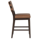  Coaster Furniture Tegan 107079 Set of 2 Faux Leather Upholstered Counter Height Chair - Cognac IMAGE 1