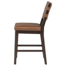  Coaster Furniture Tegan 107079 Set of 2 Faux Leather Upholstered Counter Height Chair - Cognac IMAGE 2