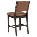  Coaster Furniture Tegan 107079 Set of 2 Faux Leather Upholstered Counter Height Chair - Cognac IMAGE 4