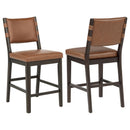  Coaster Furniture Tegan 107079 Set of 2 Faux Leather Upholstered Counter Height Chair - Cognac IMAGE 5