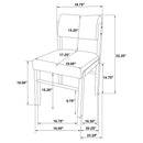  Coaster Furniture Kehoe 193932BLK Set of 2 Upholstered Dining Side Chair - Cream/Black IMAGE 12