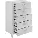  Coaster Furniture Cassia 215795 5-drawer Bedroom Chest - White High Gloss IMAGE 7