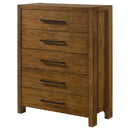  Coaster Furniture Adderley 215855 5-drawer Bedroom Chest - Warm Brown IMAGE 1