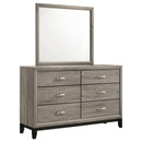  Coaster Furniture Valen 215913M 6-drawer Bedroom Dresser and Mirror - Light Taupe IMAGE 3