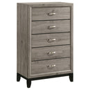  Coaster Furniture Valen 215915 5-drawer Bedroom Chest - Light Taupe IMAGE 3