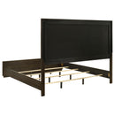  Coaster Furniture Atlas 215971KW 63-inch California King Upholstered Panel Bed - Grey/Dark Oak IMAGE 1