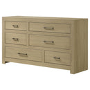  Coaster Furniture Hendricks 222653 6-drawer Bedroom Dresser Storage Cabinet - Light Oak IMAGE 7
