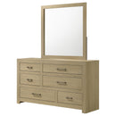  Coaster Furniture Hendricks 222653M 6-drawer Bedroom Dresser and Mirror - Light Oak IMAGE 10