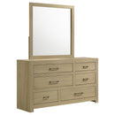  Coaster Furniture Hendricks 222653M 6-drawer Bedroom Dresser and Mirror - Light Oak IMAGE 3