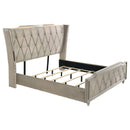  Coaster Furniture Lorient 222661KE Eastern King LED Upholstered Bed - Ivory/Camel IMAGE 2