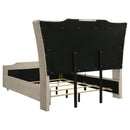  Coaster Furniture Lorient 222661Q Queen LED Upholstered Wingback Bed - Ivory/Camel IMAGE 1