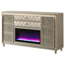  Coaster Furniture Lorient 222663FB 8-drawer LED Bedroom Flame Box Dresser - Ivory Camel IMAGE 11