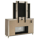  Coaster Furniture Lorient 222663FBM 8-drawer LED Flame Box Dresser and Mirror - Ivory Camel IMAGE 3