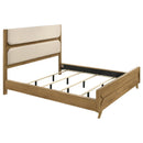  Coaster Furniture Bennett 222901KW 78-inch California King Upholstered Panel Bed - Cream/Light Oak IMAGE 2