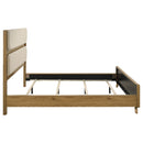  Coaster Furniture Bennett 222901KW 78-inch California King Upholstered Panel Bed - Cream/Light Oak IMAGE 4