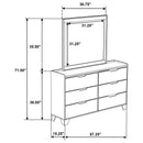 Coaster Furniture Henderson 222973M 6-drawer Bedroom Dresser with Mirror - Medium Oak IMAGE 12