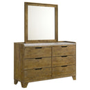  Coaster Furniture Henderson 222973M 6-drawer Bedroom Dresser with Mirror - Medium Oak IMAGE 2