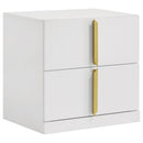  Coaster Furniture Ines 223092 2-drawer Nightstand Bedside Table - White High Gloss IMAGE 1