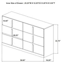  Coaster Furniture Ines 223093 6-drawer Bedroom Dresser Cabinet - White High Gloss IMAGE 10