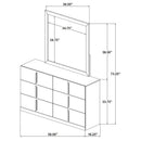 Coaster Furniture Ines 223093M 6-drawer Bedroom Dresser with Mirror - White High Gloss IMAGE 5