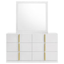  Coaster Furniture Ines 223093M 6-drawer Bedroom Dresser with Mirror - White High Gloss IMAGE 7