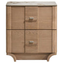  Coaster Furniture Leanne 223132 2-drawer Sinter Stone Top Nightstand - Light Oak IMAGE 7