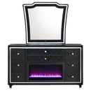 Coaster Furniture Lorient 223163FBM 8-drawer LED Flame Box Dresser and Mirror - Black IMAGE 8