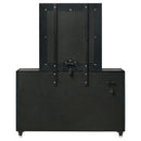  Coaster Furniture Ravenne 223193M 8-drawer Velvet Upholstered LED Dresser and Mirror - Black IMAGE 4
