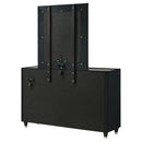  Coaster Furniture Ravenne 223193M 8-drawer Velvet Upholstered LED Dresser and Mirror - Black IMAGE 7