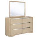  Coaster Furniture Ladera 225083M 6-drawer Bedroom Dresser and Mirror - Light Elm IMAGE 3