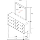  Coaster Furniture Robyn 225093M 6-drawer Bedroom Dresser and Mirror - Light Ash IMAGE 13