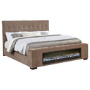  Coaster Furniture Senna 305811KE Upholstered Eastern King Audio Flame Visualizer Bed - Brown IMAGE 8