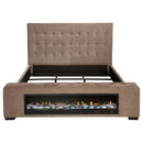  Coaster Furniture Senna 305811KW Upholstered California King Audio Flame Visualizer Bed - Brown IMAGE 12