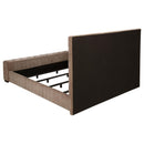  Coaster Furniture Senna 305811KW Upholstered California King Audio Flame Visualizer Bed - Brown IMAGE 2