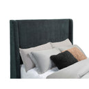  Coaster Furniture Preston 305821KE Upholstered Eastern King Audio Flame Visualizer Bed - Dark Blue IMAGE 4