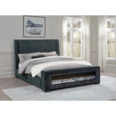  Coaster Furniture Preston 305821KE Upholstered Eastern King Audio Flame Visualizer Bed - Dark Blue IMAGE 5